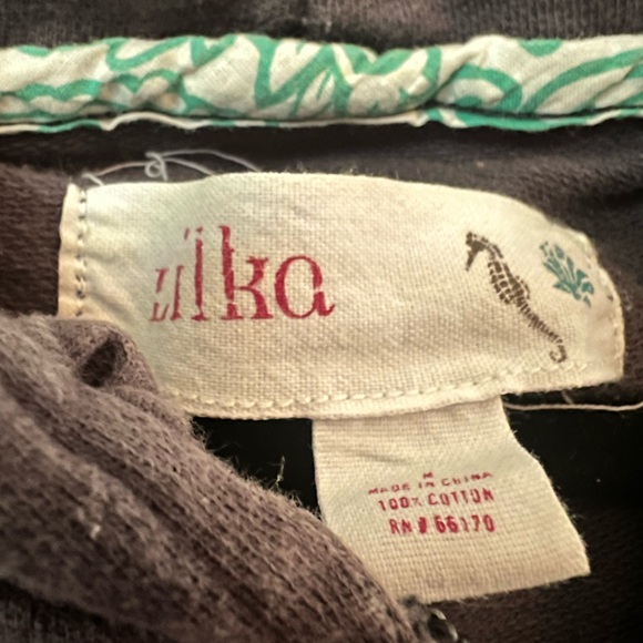 Anthropologie| Lilka gray zip up hoodie with bow pockets size M - Picture 5 of 6